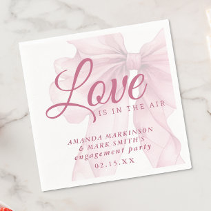 Servilleta De Papel El Amor Está en el Aire Lazo Rosa Malva Compromiso