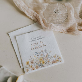 Servilleta De Papel El amor está en flor Bridal Shower de flores silve