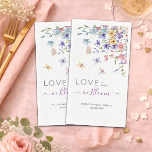 Servilleta De Papel El amor está en flor Novia de libélulas Ducha