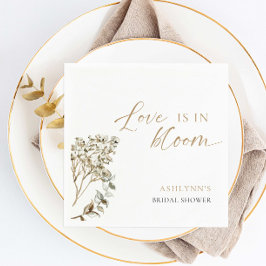 Servilleta De Papel El amor está en flor Novia Regadera Pampas Grass
