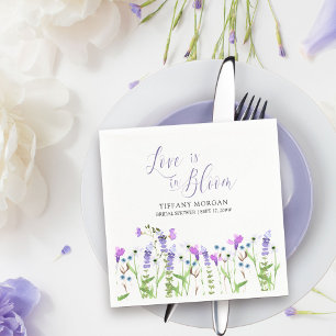 Servilleta De Papel El amor está en flor Púrpura Ducha de Novia Flor S