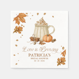 Servilleta De Papel El Amor Está en Infusión: Hojas de Otoño Caen en l