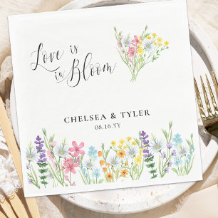 Servilleta De Papel El amor está en la flor silvestre de sangre Pastel