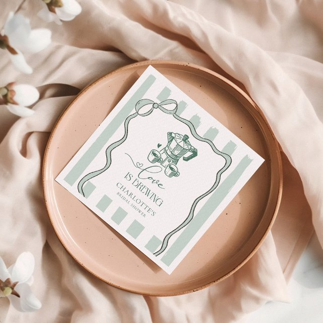 Servilleta De Papel El amor está preparando café moderno ducha de novi (Subido por el creador)