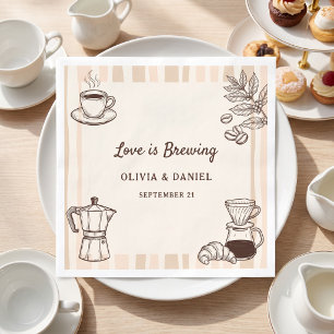 Servilleta De Papel El amor está preparando café Moka Regalo de boda