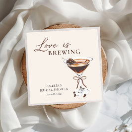 Servilleta De Papel El amor está preparando la ducha de novia Espresso