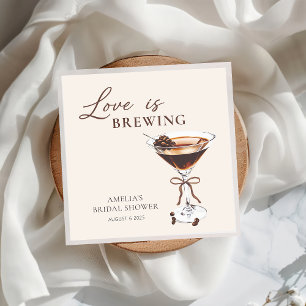 Servilleta De Papel El amor está preparando la ducha de novia Espresso