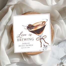 Servilleta De Papel El amor está preparando la ducha de novia Espresso
