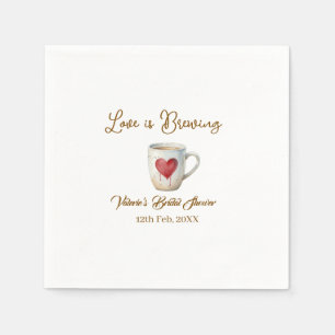 Servilleta De Papel El amor está preparando taza de café blanca corazó