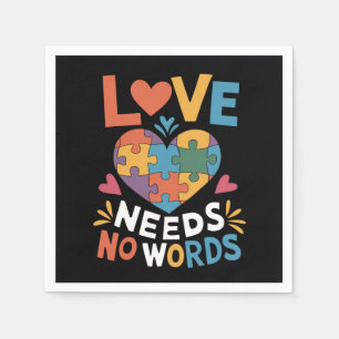 Servilleta De Papel El amor no necesita palabras concientización sobre