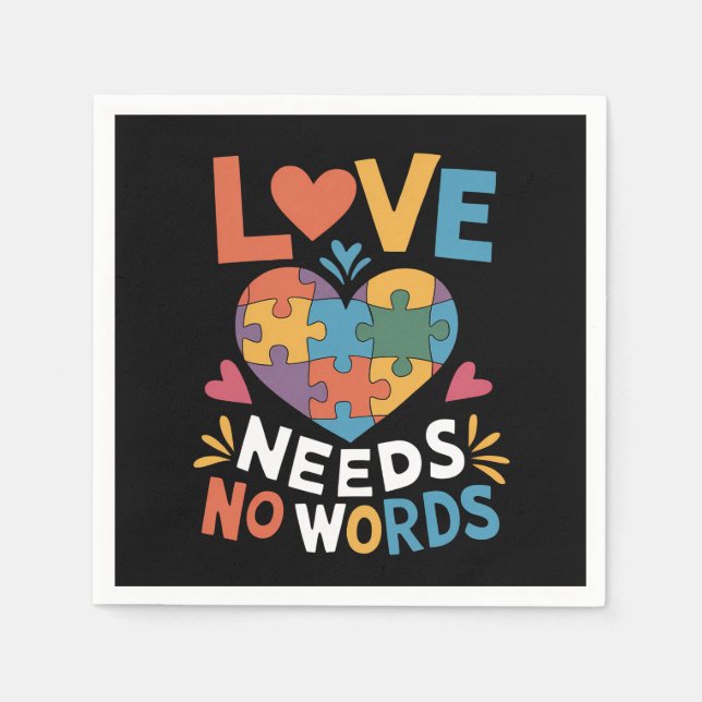 Servilleta De Papel El amor no necesita palabras concientización sobre (Anverso)