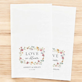 Servilleta De Papel El amor por las flores silvestres en el Boda de la