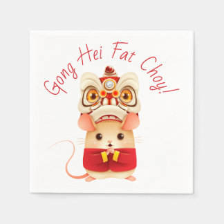 Servilleta De Papel El año de la bailarina de leones de la Rat china