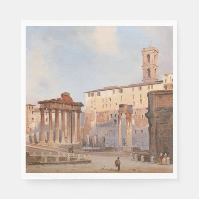 Servilleta De Papel El antiguo Foro Romano (de Ippolito Caffi) (Anverso)