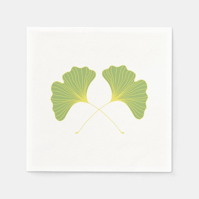 Servilleta De Papel El árbol de Ginkgo deja el verde de primavera (Anverso)