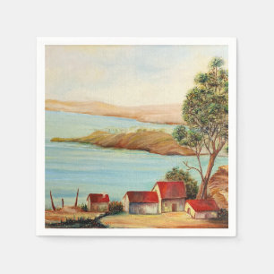 Servilleta De Papel El árbol de goma - Pintura al óleo del paisaje aus