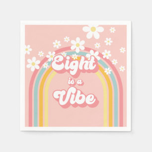 Servilleta De Papel El arco iris ocho retro es un vibe Groovy octavo c