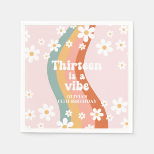 Servilleta De Papel El arco iris retro Trece es un día de vida 13