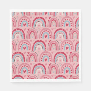 Servilleta De Papel El arcoiris Día de San Valentín del corazón del am