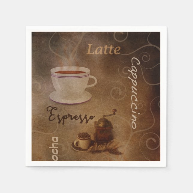 Servilleta De Papel El arte de palabras de Coffee Lover (Anverso)