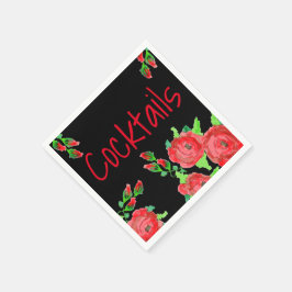 Servilleta De Papel El arte formal rojo florido