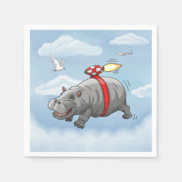 Servilleta De Papel El asombroso vuelo de Rocket Hippo