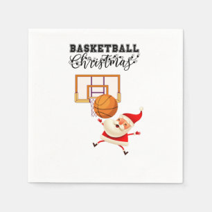 Servilleta De Papel El baloncesto Santa Claus está jugando con Navidad