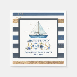 Servilleta De Papel El barco azul náutico hoy es Baby Shower de dos ge