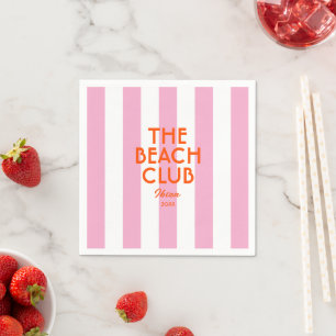 Servilleta De Papel El Beach Club Ibiza Rosa Cabana Stripe