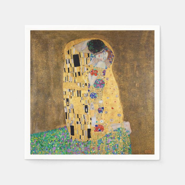 Servilleta De Papel El Beso de Gustav Klimt (Anverso)