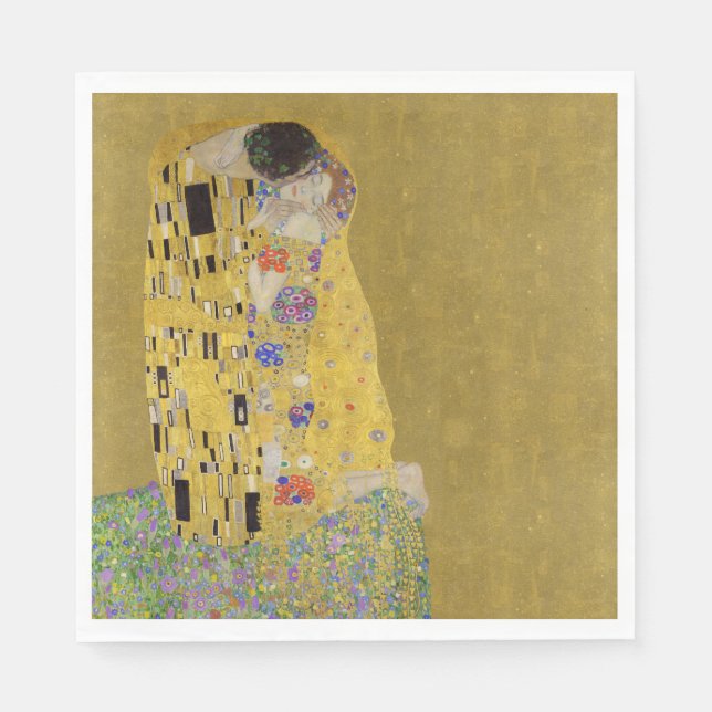 Servilleta De Papel El beso de Klimt - Art Nouveau romántico (Anverso)