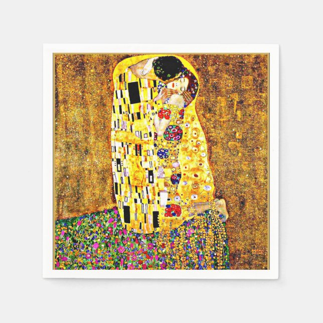 Servilleta De Papel El beso, famoso cuadro de Gustav Klimt (Anverso)