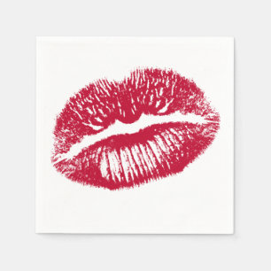 Servilleta De Papel El beso, los labios rojos