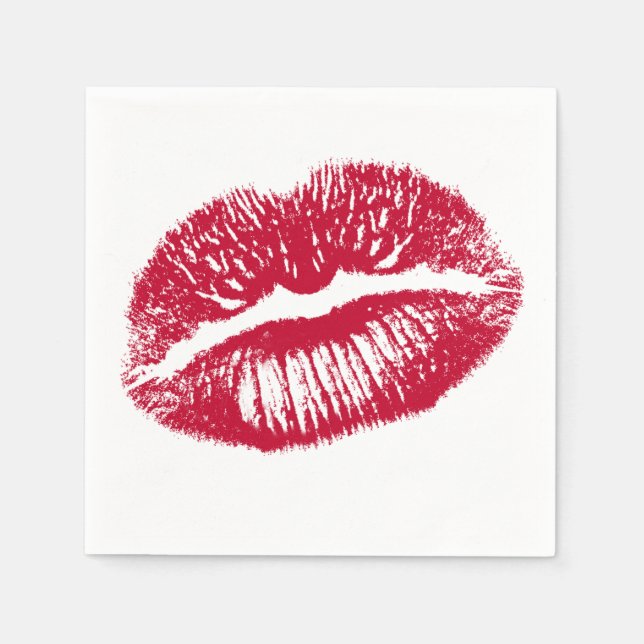 Servilleta De Papel El beso, los labios rojos (Anverso)