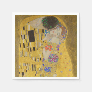 Servilleta De Papel El Beso, Pintura al Óleo Art Nouveau, Gustav Klimt