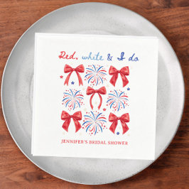 Servilleta De Papel El blanco rojo y yo hacemos la ducha nupcial del 4