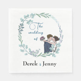 Servilleta De Papel El boda de los amantes del azul