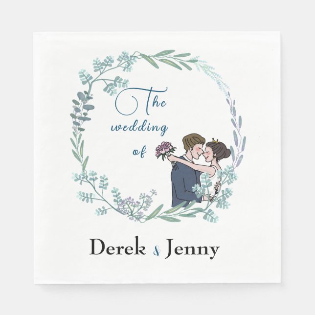 Servilleta De Papel El boda de los amantes del azul (Anverso)