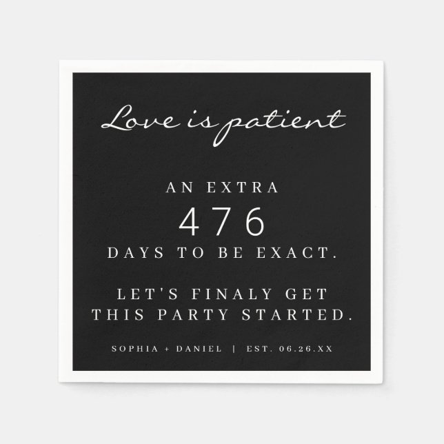 Servilleta De Papel El Boda Pandémico Diferente, El Amor Pospuesto Es  (Anverso)