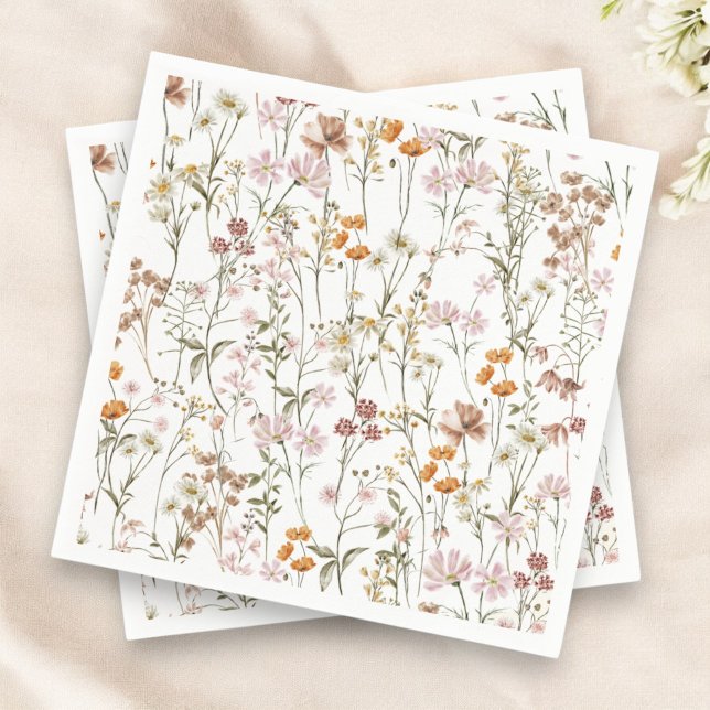 Servilleta De Papel El Boho De Flores Silvestres Baby Shower En El Jar (Subido por el creador)