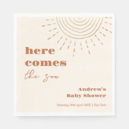 Servilleta De Papel El Boho moderno viene aquí el Baby Shower del hijo