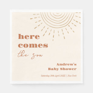 Servilleta De Papel El Boho moderno viene aquí el Baby Shower del hijo