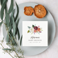 El boho otoñal florece en Baby Shower personalizad