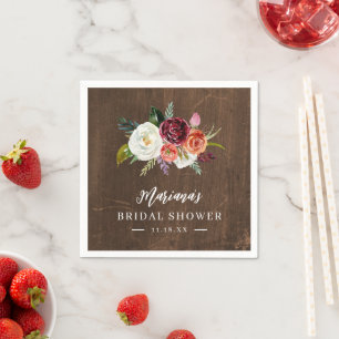 Servilleta De Papel El boho otoñal florece en la ducha de novia person