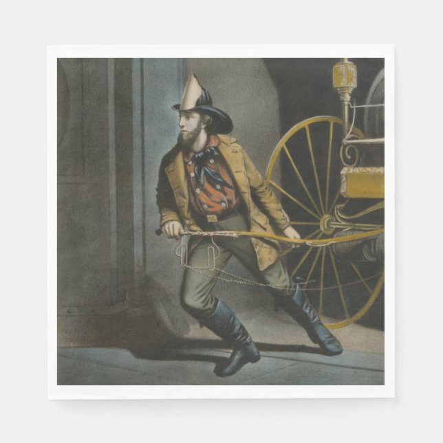 Servilleta De Papel El bombero estadounidense: Siempre listo (Anverso)