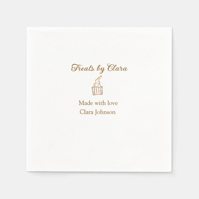 Servilleta De Papel El brillo dorado trata la panadería hecha con el n (Anverso)