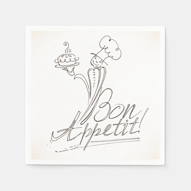 Servilleta De Papel ¡El Buen Chef dice Bon Appetit! (Anverso)