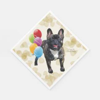 Servilleta De Papel El Bulldog francés Tan deja y globos