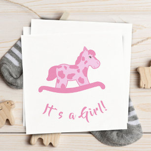 Servilleta De Papel El caballo rosado es un Baby Shower Chica