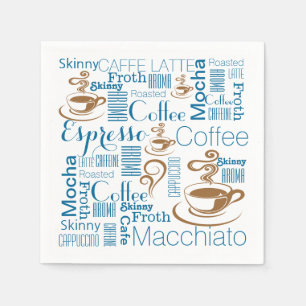 Servilleta De Papel El café nombra marrón azul